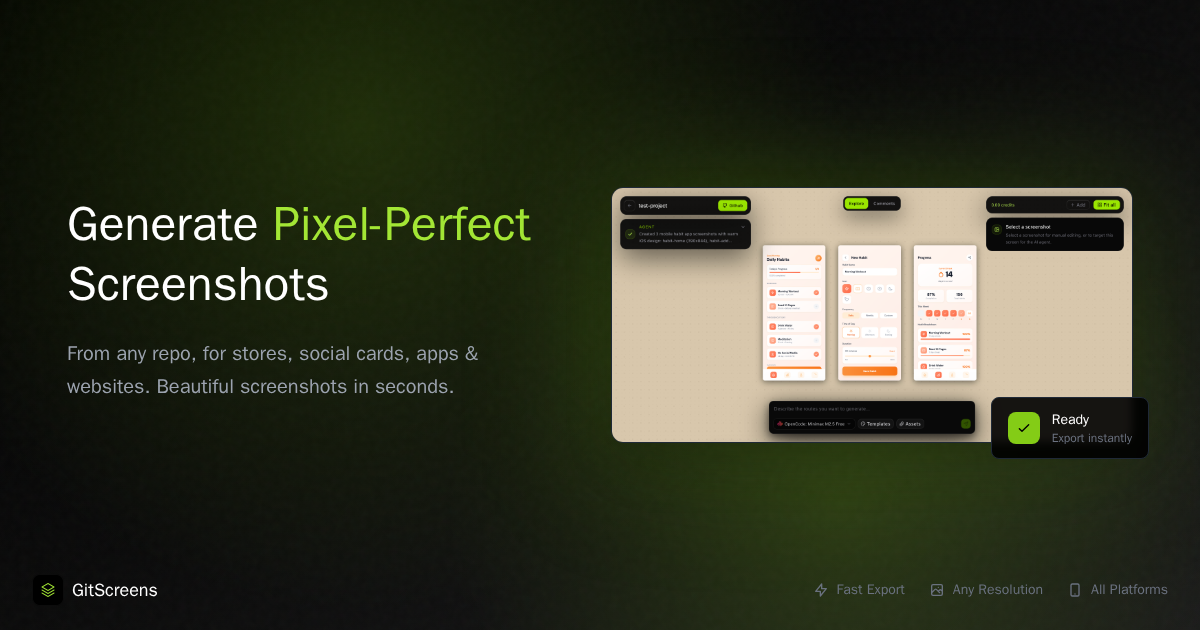 GitScreens - GitHub-native screenshot studio